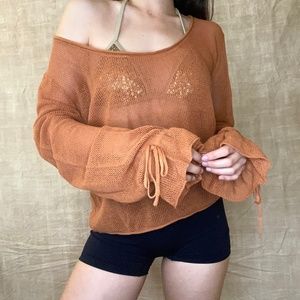 27 Miles Malibu Open Stitch, Off-the-Shoulder Knit Top